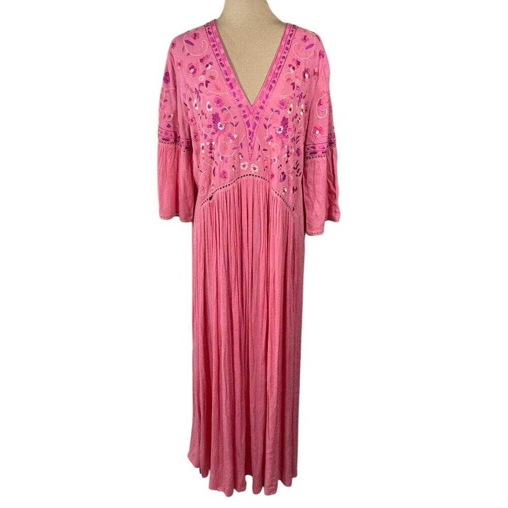 Blank London Anthropologie Maxi Dress FLAW L Large Coral Pink